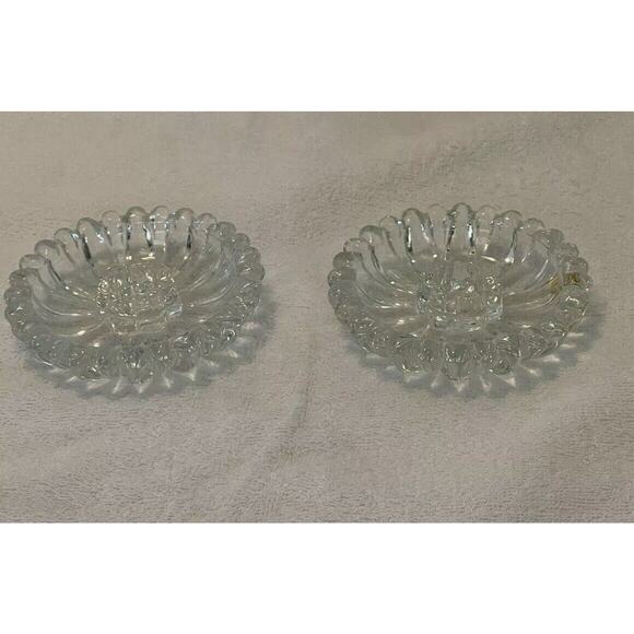 Set of 2 Vintage Hazel Atlas Sunflower Daisy Taper Candle Holders - Picture 1 of 3